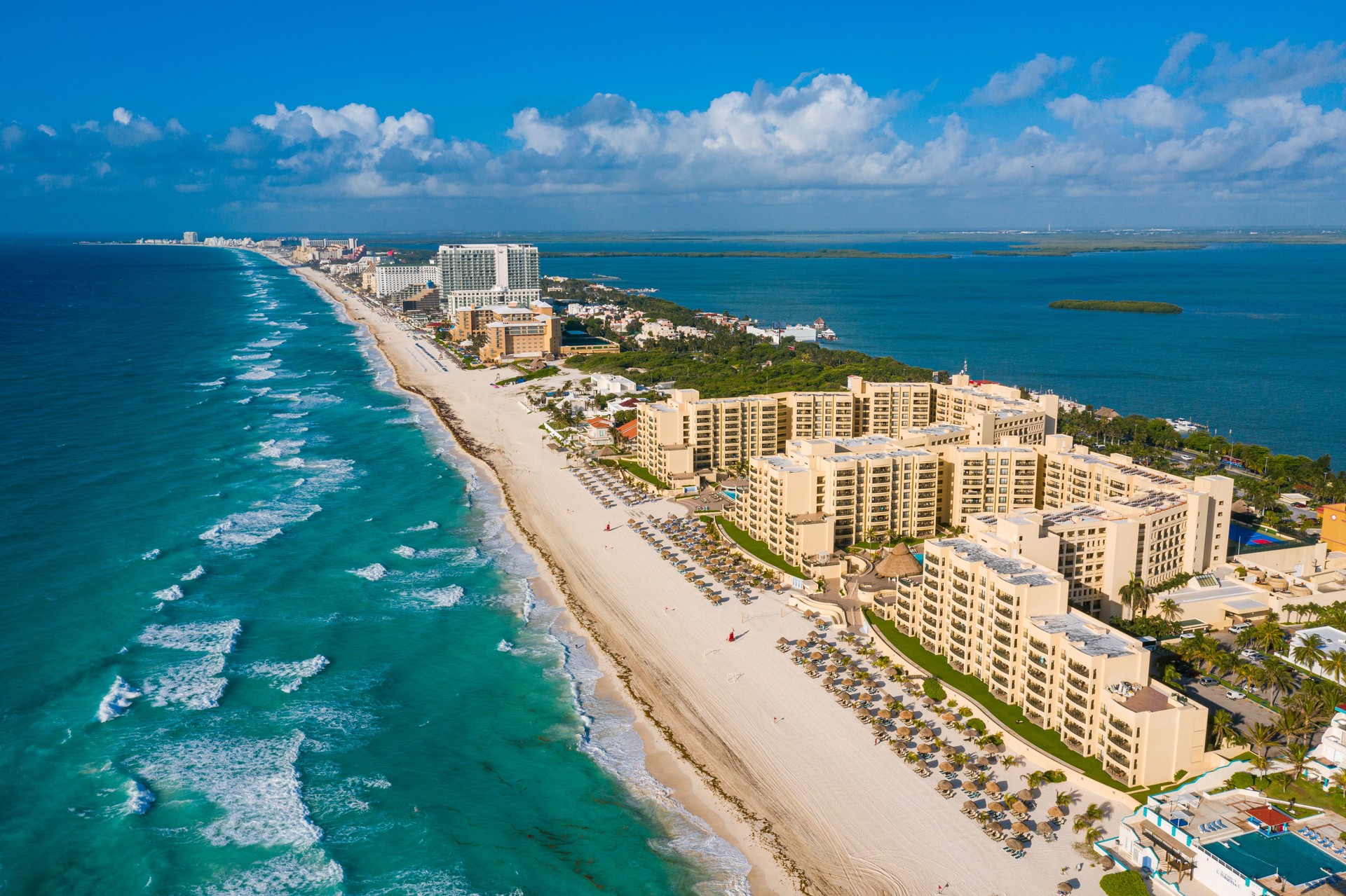 Aerial view of Cancun