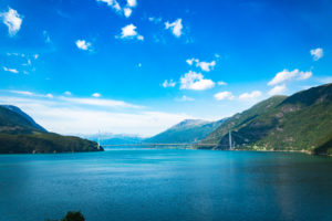 Cruise in the Norwegian Fjords - Hardangerfjords with Hardanger Bridge