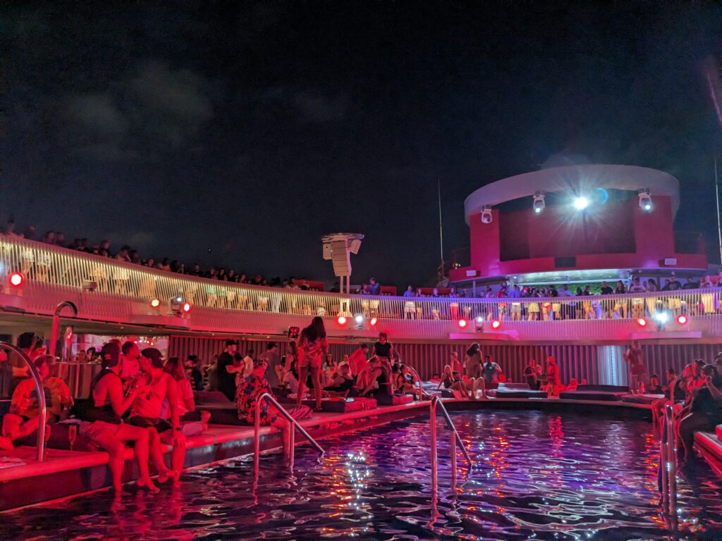 An Amazing Adult Cruise on Virgin Voyages - Pool Area During Welcome Party